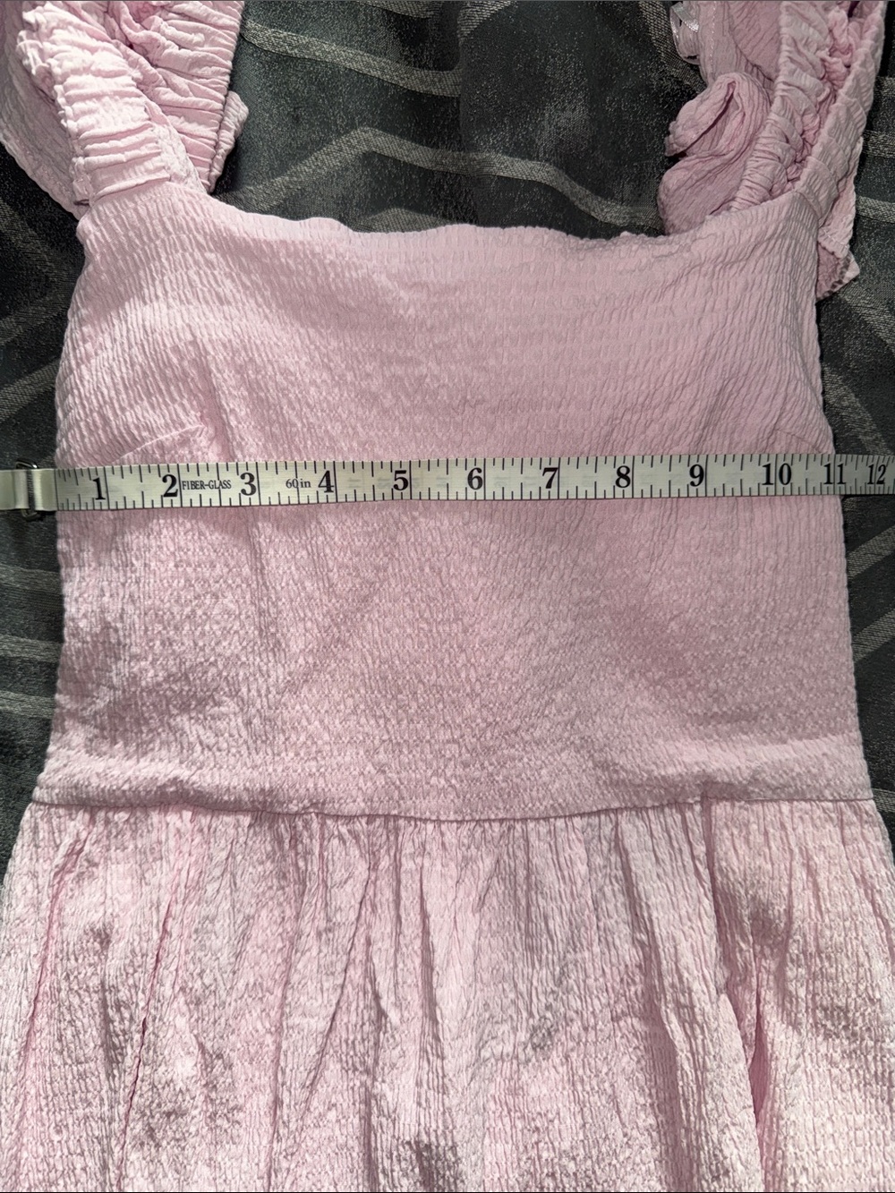 Pink Ruffle Strap Summer Dress - Picture 4 of 4